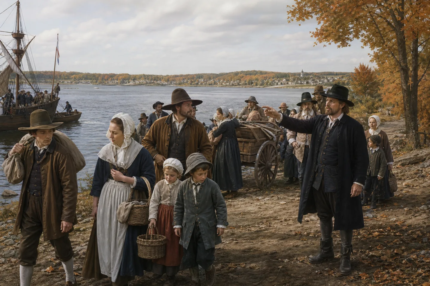 German Mennonite families arriving near Philadelphia in 1683