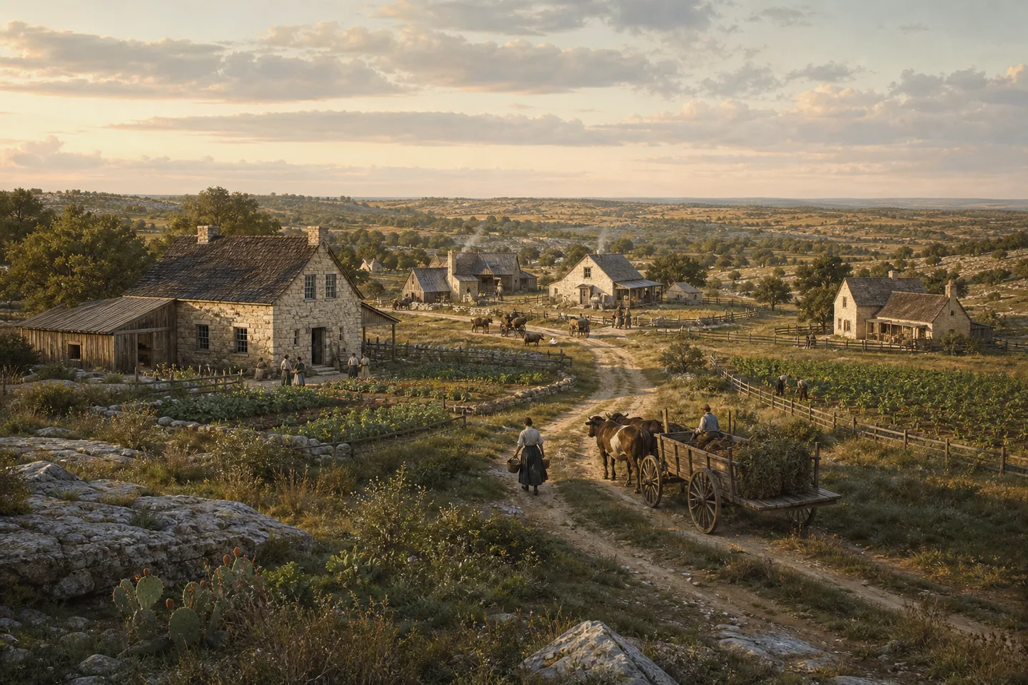 Nineteenth-century German immigrant farming settlement in Texas