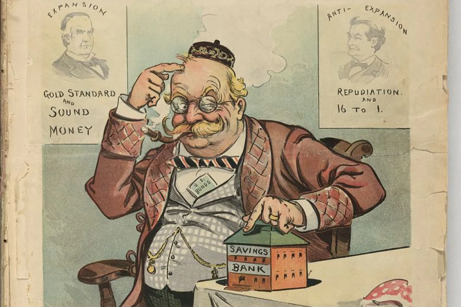 Historic political illustration asking how German Americans would vote
