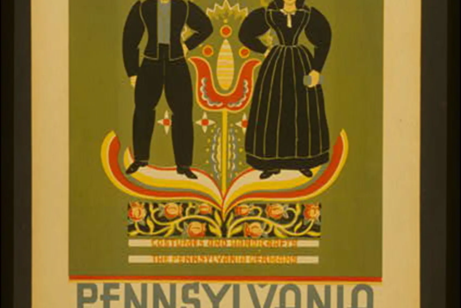 Historic Pennsylvania German costumes and handicrafts poster
