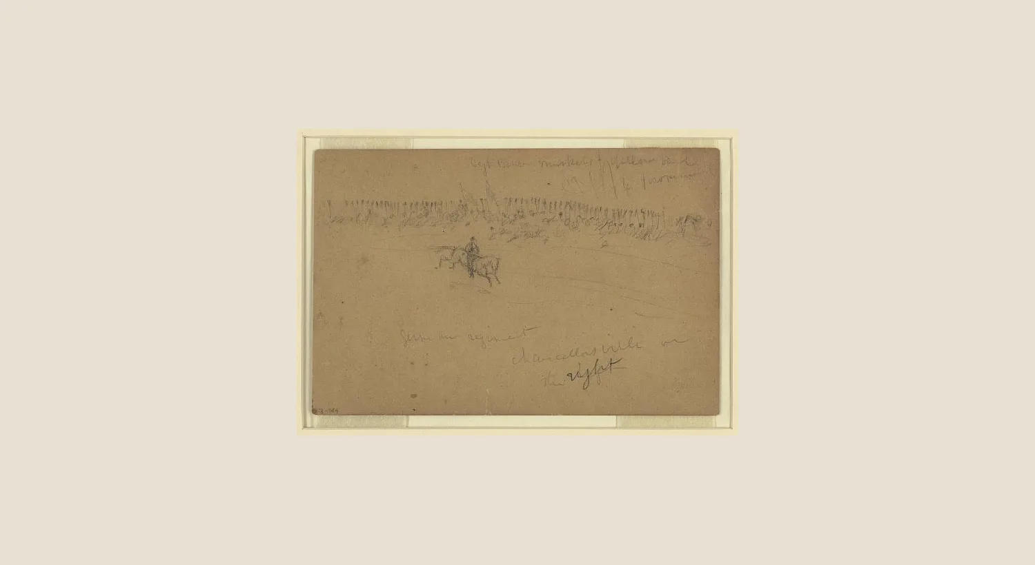 Alfred Waud sketch labeled German regiment at Chancellorsville