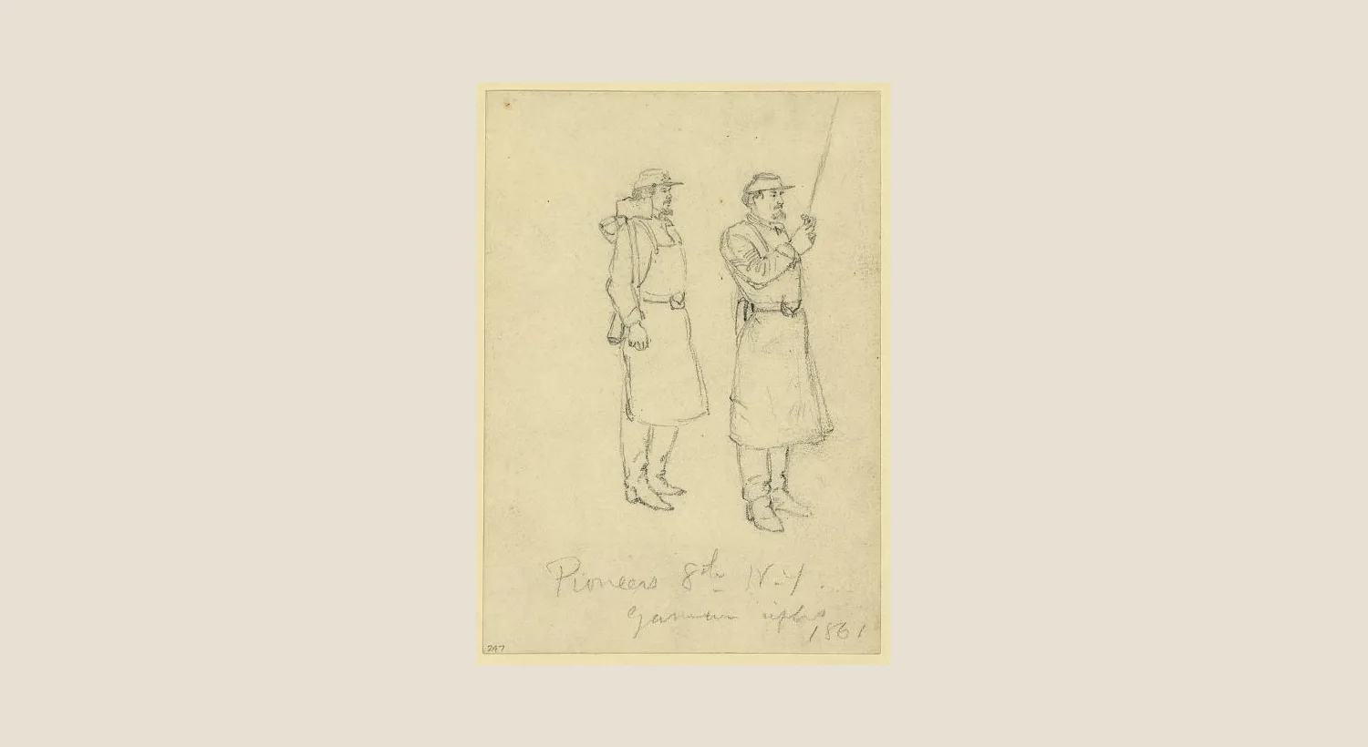 Civil War sketch of pioneers in the 8th New York German Rifles