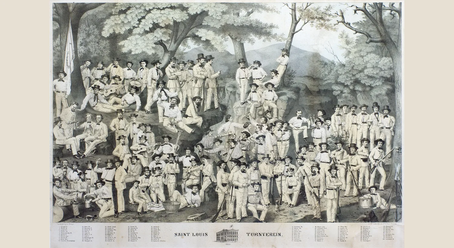 Members of a nineteenth-century German Turner shooting club in St. Louis