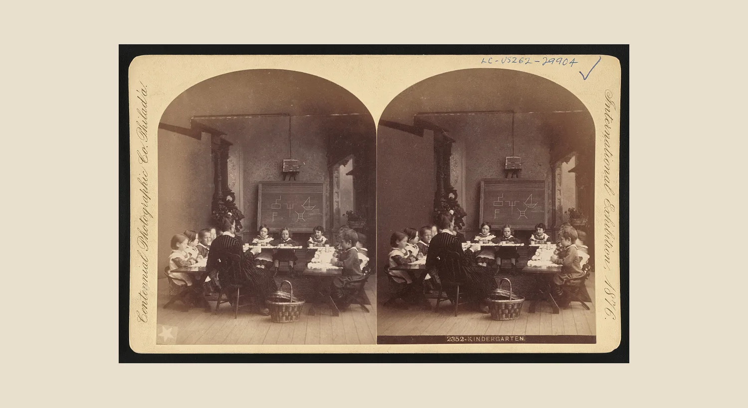 Kindergarten display at the 1876 Philadelphia Centennial Exhibition