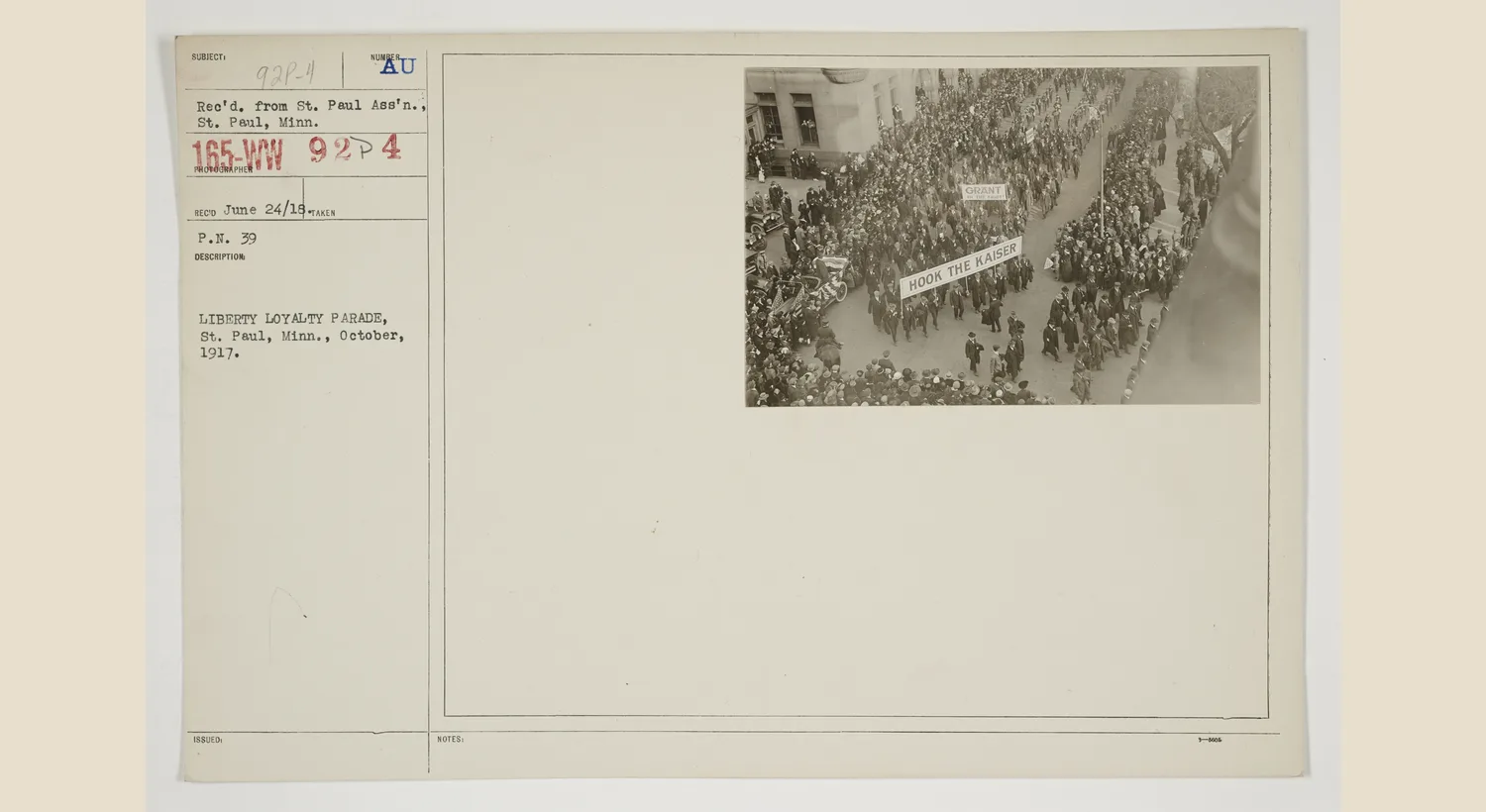 Liberty Loyalty Parade in Saint Paul Minnesota in October 1917