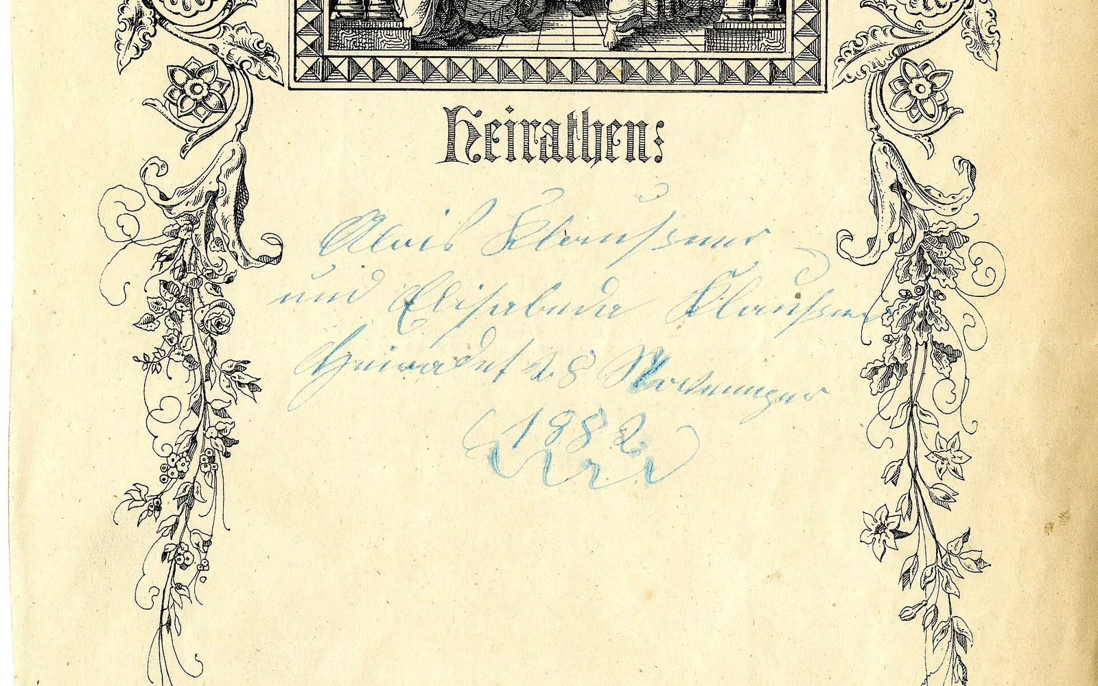 Historical German-language family Bible page