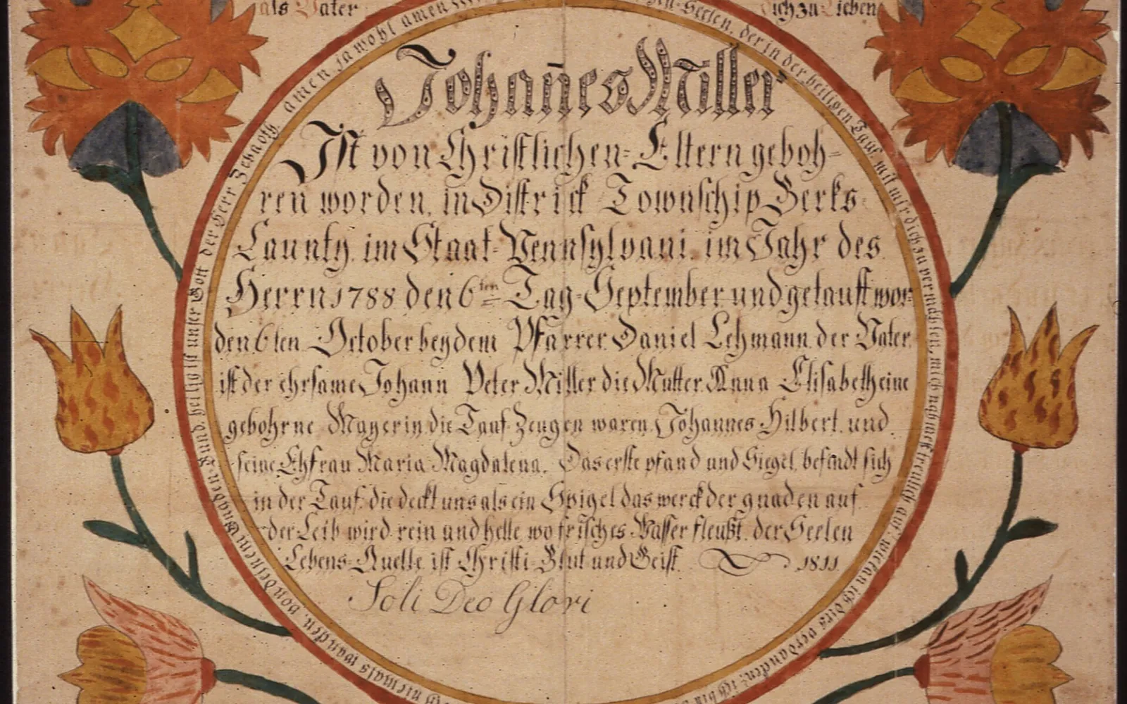 Illustrated historical family record preserved by the National Archives