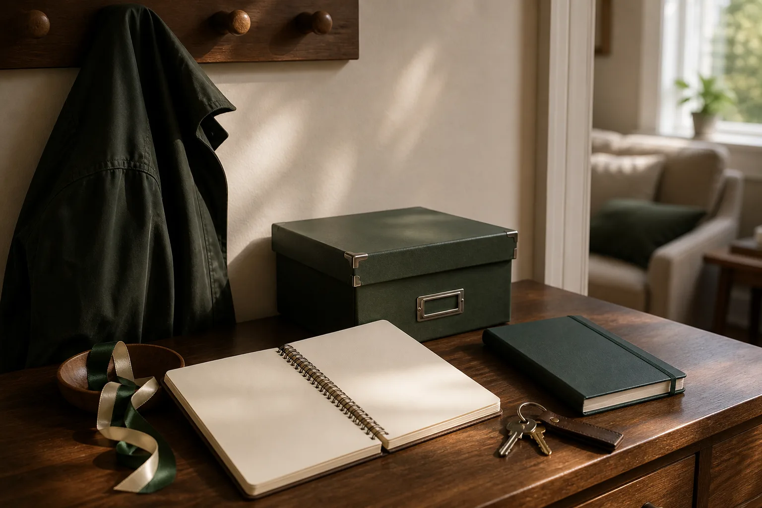 Everyday family photographs, a map and a contemporary notebook representing German-American identity