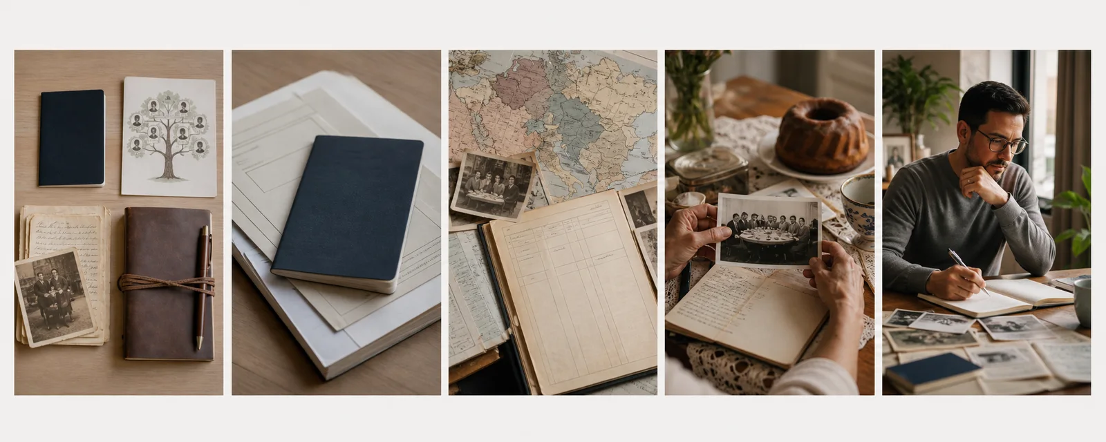 Five scenes separating legal status, family descent, inherited culture and personal identity